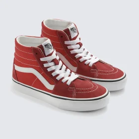 TÊNIS SK8-HI VANS CHECKERBOARD DAY RED TRUE WHITE