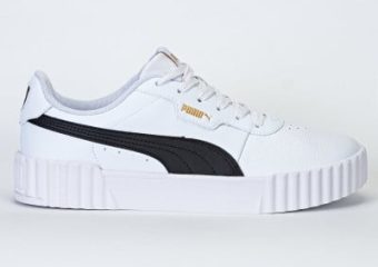 TÊNIS PUMA CARINA 3.0 BDP WHITE/BLACK GOLD-COURO