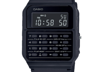 RELÓGIO DE PULSO CASIO VINTAGE DATA BANK DIGITAL CAIXA RESINA PRETA VISOR PRETO PULSEIRA RESINA PRETA