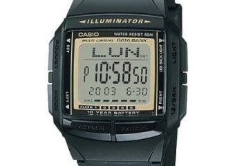 RELÓGIO DE PULSO VINTAGE DATA BANK DIGITAL CAIXA/PULSEIRA RESINA PRETO CASIO