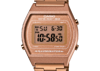 RELÓGIO DE PULSO VINTAGE DIGITAL CAIXA RESINA/PULSEIRA AÇO ROSE CASIO