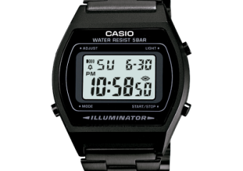 RELÓGIO DE PULSO VINTAGE DIGITAL CAIXA RESINA/PULSEIRA AÇO PRETO CASIO
