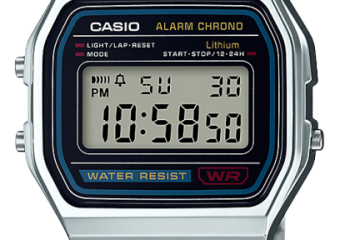 RELÓGIO DE PULSO CASIO VINTAGE DIGITAL CAIXA RESINA PRATA PULSEIRA AÇO PRATA