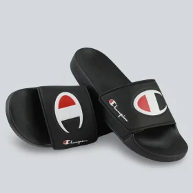 CHINELO CHAMPION SLIDE IPO VELCRO/PRETO