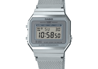 RELÓGIO DE PULSO CASIO VINTAGE DIGITAL PULSEIRA PRATA AÇO PRATA