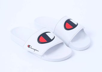 CHINELO CHAMPION SLIDE IPO VELCRO/BRANCO