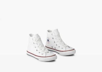 Chuck Taylor All Star Canvas Juvenil Cano Alto Branco